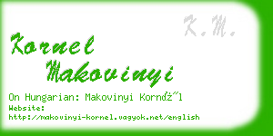 kornel makovinyi business card